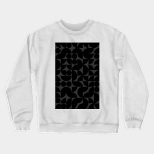 Black Colored Geometric Pattern - Shapes #5 Crewneck Sweatshirt